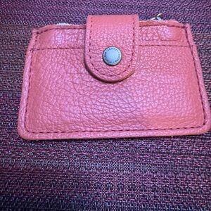 Portland leather goods Sabrina wallet in pebbled coral pink